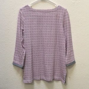 T By Talbots Multicolor Print  3/4 Sleeve Top S:XS
